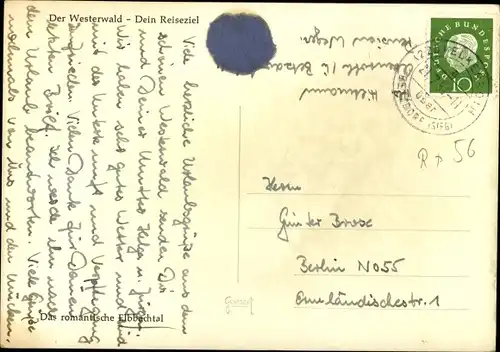 Ak Elkenroth im Westerwald, Das romantische Elbbachtal