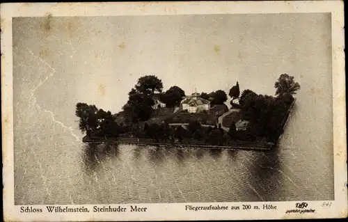 Ak Steinhude Wunstorf in Niedersachsen, Schloss Wilhelmstein im Steinhuder Meer, Fliegeraufnahme