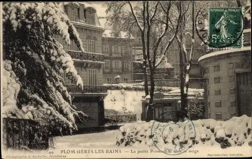 Ak Plombières les Bains Lothringen Vosges, Petites Promenades sous la Neige