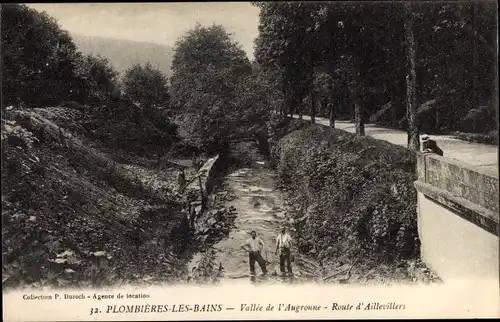 Ak Plombières les Bains Lothringen Vosges, Vallée de l´Augronne, Route d´Aillevillers