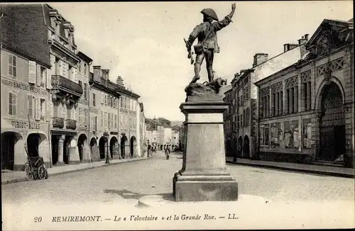 Ak Remiremont Lothringen Vosges, Le Volontaire et la Grande Rue