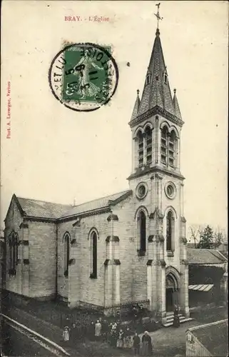 Ak Bray Val d'Oise, L'Eglise