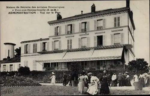 Ak Couilly Pont aux Dames Seine et Marne, Administration, Vue sur le Parc