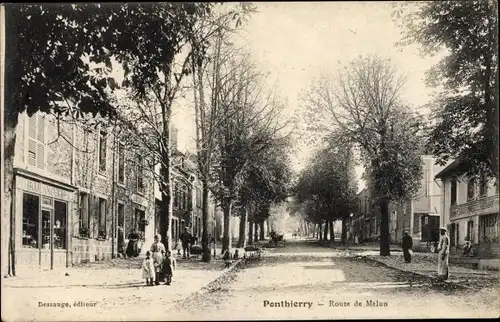 Ak Ponthierry Seine et Marne, Route de Melun