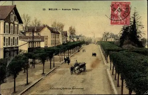 Ak Melun Seine et Marne, Avenue Thiers