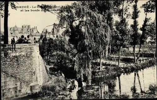 Ak Baugé Maine et Loire, Le Château, Bords du Couasnon