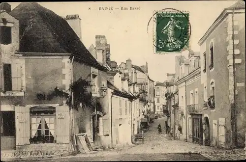 Ak Baugé Maine et Loire, Rue Basse