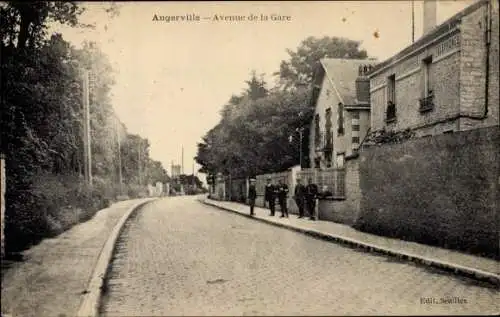 Ak Angerville Essonne, Avenue de la Gare