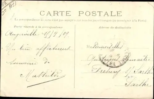 Ak Angerville Essonne, Route de Ouestréville