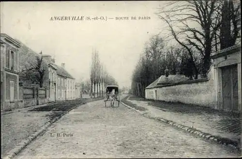 Ak Angerville Essonne, Route de Paris