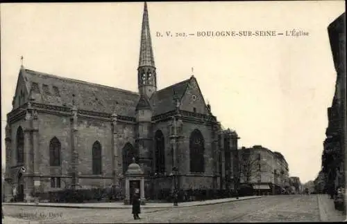 Ak Boulogne sur Seine Hauts de Seine, L´Église