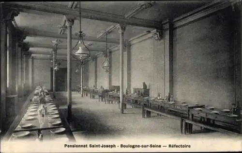 Ak Boulogne sur Seine Hauts de Seine, Pensionnat Saint Joseph, Réfectoire