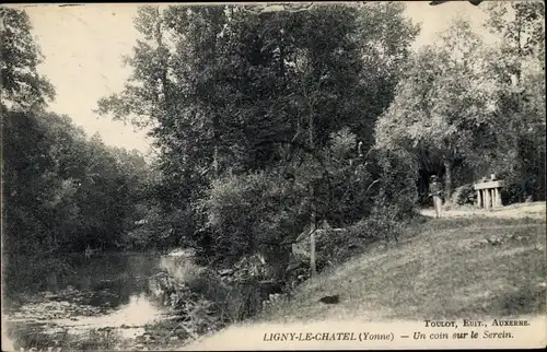 Ak Ligny Le Chatel Yonne, Un Coin sur le Serein