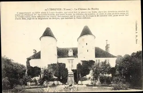 Ak Druyes Yonne, Château du Boulay