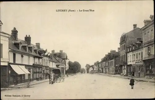 Ak Lieurey Eure, La Grande Rue