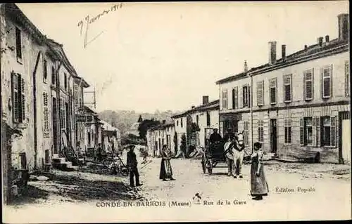 Ak Condé en Barrois Meuse, Rue de la Gare