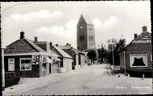 Ak Stedum Groningen, Bedumerweg, Kerk