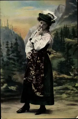 Ak Frau in Volkstracht aus Bayern, Dirndl