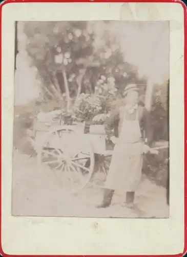 Carte de Visite Marcelin Fornet, Blumenkarren, Portrait