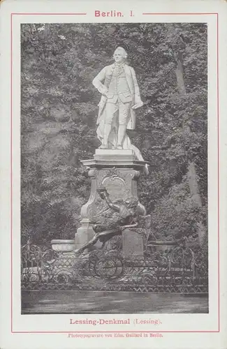 Kabinett Foto Lessing Denkmal im Berliner Tiergarten, Edm. Gaillard