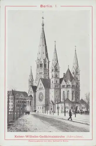 Kabinett Foto Berlin Charlottenburg, Kaiser Wilhelm Gedächtniskirche, Schwechten, Edm. Gaillard