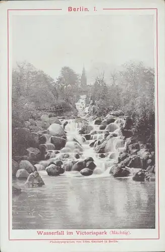 Kabinett Foto Berlin Kreuzberg, Wasserfall im Viktoriapark, Mächtig, Edm. Gaillard