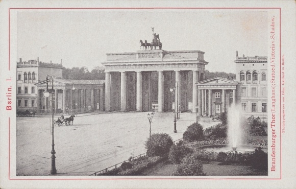 Kabinett Foto Berlin Mitte, Brandenburger Tor, Langhans, Victoria V ...