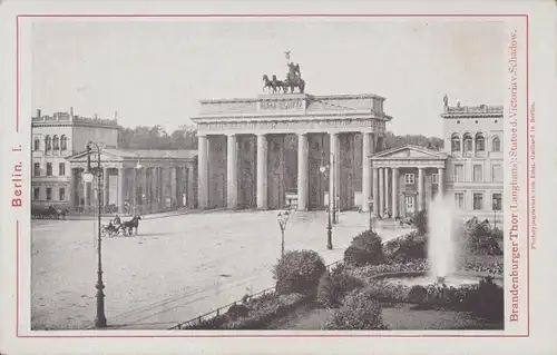 Kabinett Foto Berlin Mitte, Brandenburger Tor, Langhans, Victoria v. Schadow Statue, Ed. Gaillard