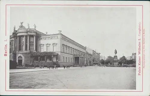 Kabinett Foto Berlin Mitte, Palais Kaiser Wilhelm I., Langhans, Edm. Gaillard