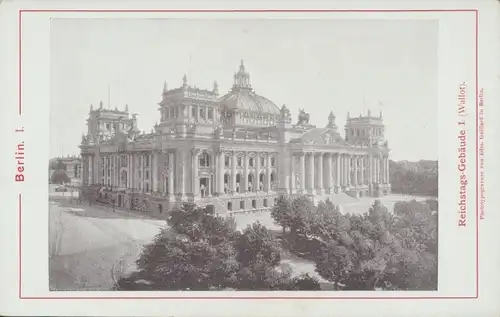 Kabinett Foto Berlin Mitte, Reichstagsbebäude I, Wallot, Edm. Gaillard