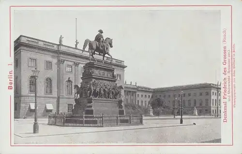 Kabinett Foto Berlin Mitte, Denkmal Friedrich des Großen mit Universität, Edm. Gaillard