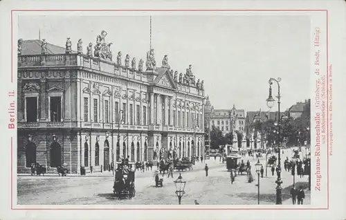 Kabinett Foto Berlin Mitte, Zeughaus Ruhmeshalle und Schlossbrücke, Kutsche, Tram, E. Gaillard