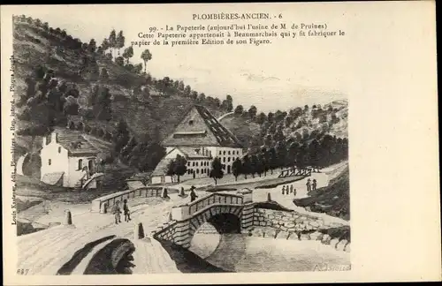 Künstler Ak Plombières Ancien Lothringen Vosges, Papeterie