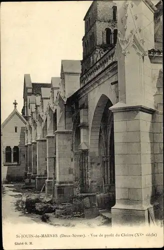 Ak Saint-Jouin-de-Marnes Deux Sèvres, Vue de Profil du Cloître