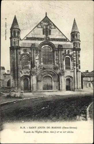Ak Saint-Jouin-de-Marnes Deux Sèvres, Église Romane