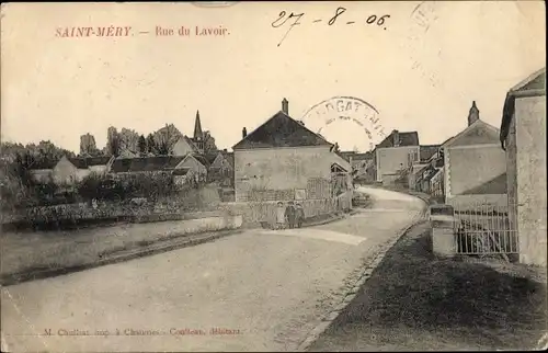 Ak Saint Méry Seine et Marne, Rue du Lavoir