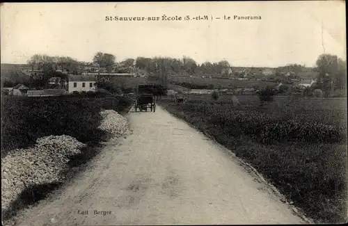 Ak Saint Sauveur sur École Serine-et-Marne, Panorama