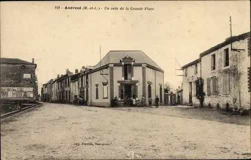 Ak Andreze Maine et Loire, Coin de la Grande Place