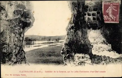 Ak Clachaloze Gommecourt Yvelines, Intérieur de la Caverne