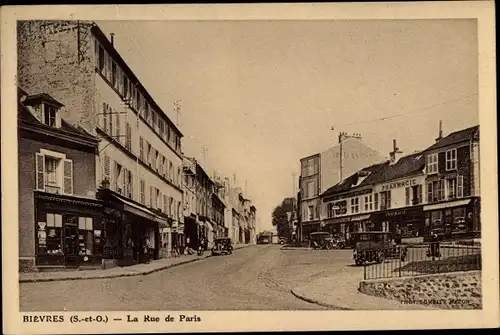 Ak Bièvres Essonne, La Rue de Paris, Commerces