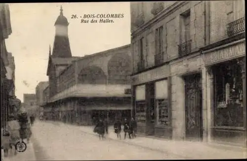 Ak Bois Colombes Hauts de Seine, Rue des Halles, Commerces