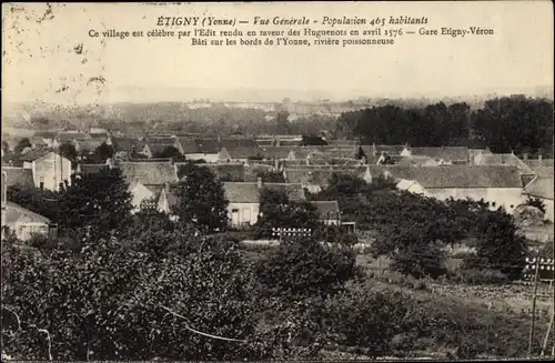 Ak Etigny Yonne, Vue Générale