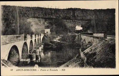 Ak Arcy-sur-Cure Yonne, Ponts et Tunnels