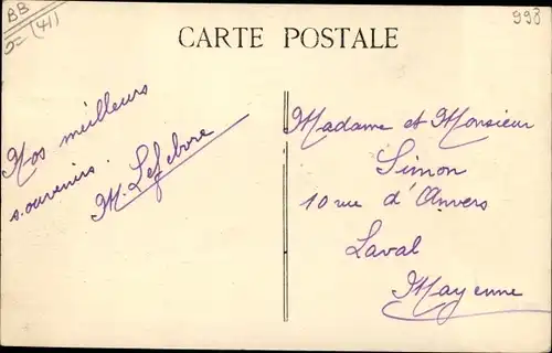 Ak Pezou Loir et Cher, Le Château, vu des Bords du Loir