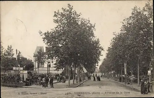 Ak Verneuil Eure, Avenue de la Gare