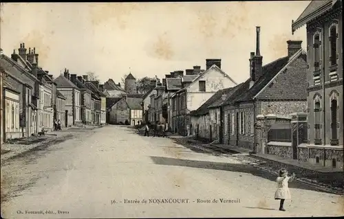 Ak Nonancourt Eure, Route de Verneuil