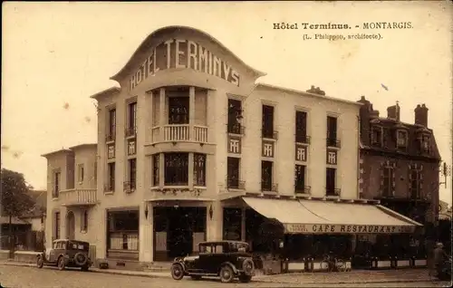 Ak Montargis Loiret, Hotel Terminus, Außenansicht