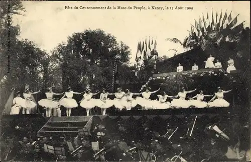 Ak Nancy Meurthe et Moselle, Fête du Couronnement de la Muse du Peuple, 15 Août 1909, Ballerines