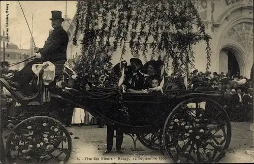 Ak Nancy Meurthe et Moselle, Fête des Fleurs, Charrette Fleurie