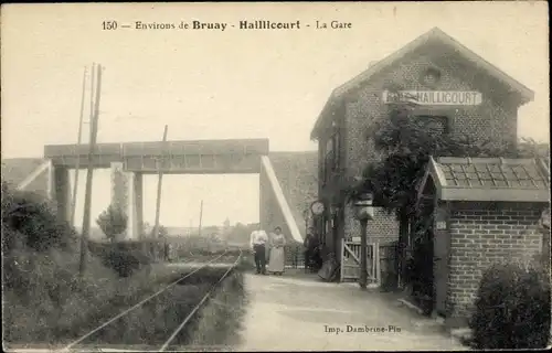 Ak Bruay-la-Buissière Pas de Calais, Haillicourt La Gare